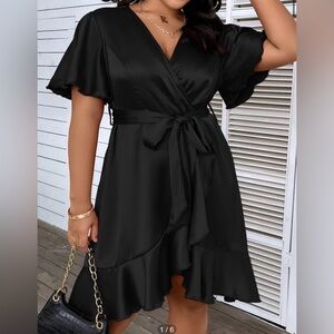 SHEIN Elegant Black Wrap Dress 4X - 22